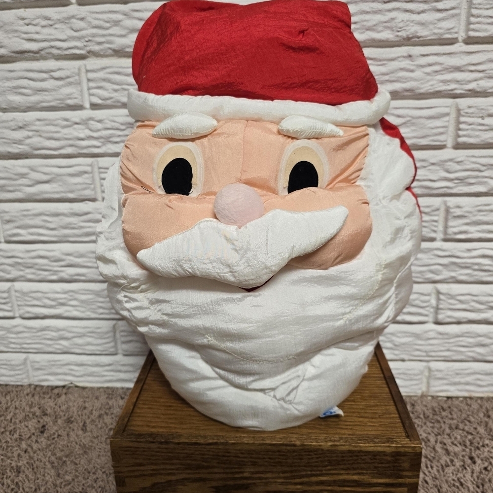 Vintage Santa Face Puffalump-Style Hanging Pillow Plush